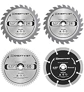 ENERTWIST 4-1/2 Inch Compact Circular Saw Blade Set, Pack of 4-Pieces TCT/HSS/Diamond Saw Blades ...