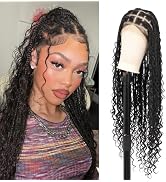 Brinbea 360° Hd Full Lace Boho Braided Wigs for Black Women Knotless Braided with Baby Hair Long ...
