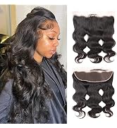 YMSGIRL Ear To Ear 13x4 Lace Frontal Closure Brazilian Body Wave Human Hair Lace Frontal 150% Den...