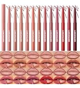 LANGMANNI 12 Colors Sculpting Matte Velvet Lip Liner Set,Smooth Creamy Texture,Waterproof And Hig...