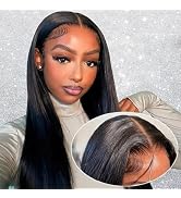 MSGEM Straight Lace Front Wigs Human Hair 7x5 Glueless HD Lace Front Wigs Human Hair Pre Plucked ...