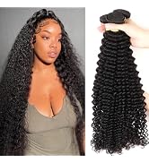 Brazilian Deep Wave Human Hair Bundles 20 22 24 Inch Deep Curly Human Hair 3 Bundles Wet and Wavy...