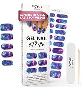 MOYOU LONDON Semi Cured Gel Nail Strips - 20 Pcs. Gel Nail Wraps for Salon-Quality Manicure - Wor...