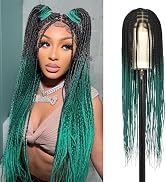 Brinbea Square Knotless Braided Wigs for Women Box Braid Wig with Baby Hair Full Double Lace Brai...