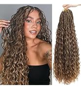 Goddess Bohemian Box Braids Crochet Hair 7 Packs 24 Inch Boho Crochet Braids for Black Women Pre ...