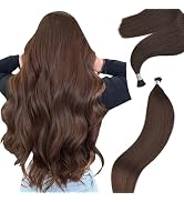 I Tip Hair Extensions Human Hair 16inch Itip Hair Extensions Real Human Hair #4 Chocolate Brown C...