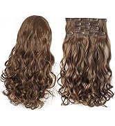 Brown Hair Extensions,HSPJHTM Clip on Hair Extensions for Women,Halloween hair extension 18