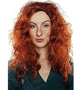 ALLAURA Wigs – Red Curly Wig Long Hair Wig Brave Princess Mermaid Costume Anime – Cosplay Brave Wig