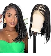 Brinbea Short Braided Wigs Knotless Box Braid Wig Black Braided Lace Front wigs 13x8 HD Lace Fron...