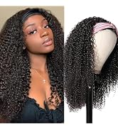 XSY Kinky Curly Headband Wigs Human Hair For Black Women Glueless Curly Headband Wig Brazilian Vi...