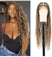 Brinbea 360° Hd Full Lace Boho Braided Wigs for Black Women Knotless Braided with Baby Hair Long ...