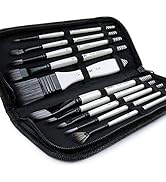 ARTIFY 10 Pcs Paint Brush Set Includes a Carrying Case, Premium Hair Brushes for Oil, Watercolor ...