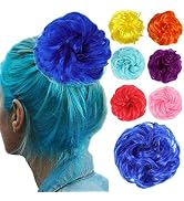 Kediciz Messy Bun Hair Piece Fake Hair Buns Scrunchies Extensions Synthetic 35g Thick Updo Hairpi...
