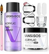 VANSISOS Acrylic Nail Kit: Clear Acrylic Powder 30g & 75ml Acrylic Liquid Set with Nail Brush Nai...