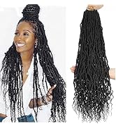 30 Inch Soft Locs Crochet Hair Braids 8 Packs Faux Locs Crochet Hair Curly Ends Boho Crochet Loc ...