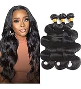 Mrladgo Body Wave Bundles Human Hair 16 18 20 Inch Brazilian Virgin Human Hair Bundles Body Wave ...