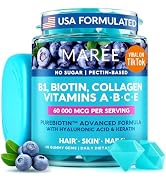 MAREE Vitamin B1 Thiamine & B7 Biotin Gummies - A E D C Vitamins Complex with Keratin, Collagen, ...