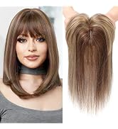 REECHO Hair Topper, Hair Toppers for Women Real Human Hair, Hair Toppers for Thin Hair, Clip In H...