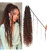 8 Packs Goddess Faux Locs Crochet Hair-24 Inch Boho Soft Locs Crochet Hair for Black Women (T30, ...