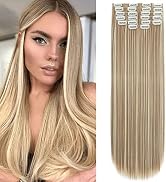 S-noilite 12pcs Clip in Hair Extensions 22