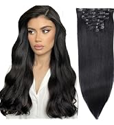DIYOMO Seamless Hair Extensions - Real Human Hair,Human Hair Extensions Clip in Hair Extensions 1...