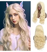 BESTUNG Long Black Synthetic Lace Front Heat Resistant Body Wave Wig Lace Wig Free Part Natural H...