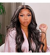 Platinum Highlight Grey 4X4 Lace Closure Human Hair Wigs Brazilian Body Wave Lace Wig Pre-Plucked...