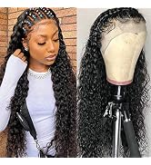 13x4 Water Wave Lace Front Wig Human Hair Pre Plucked 180% Density Wet And Wavy Human Hair Wig Fo...
