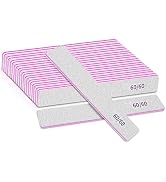 12pcs Nail Files 60 Grit, BLESWIN 60/60 Grit Nail Files, Jumbo Nail Files for Acrylic Nail, Doubl...