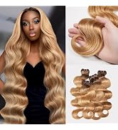 Ombre Human Hair Bundles 4 Bundles 20 22 24 26 Inch Hair Extensions Honey Blonde Highlight Body W...
