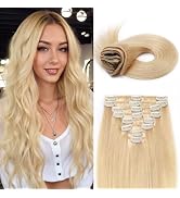 MY-LADY Clip In Hair Extensions Real Human Hair 16 Inch 8pcs Remy Real Hair Extension Clip ins #6...
