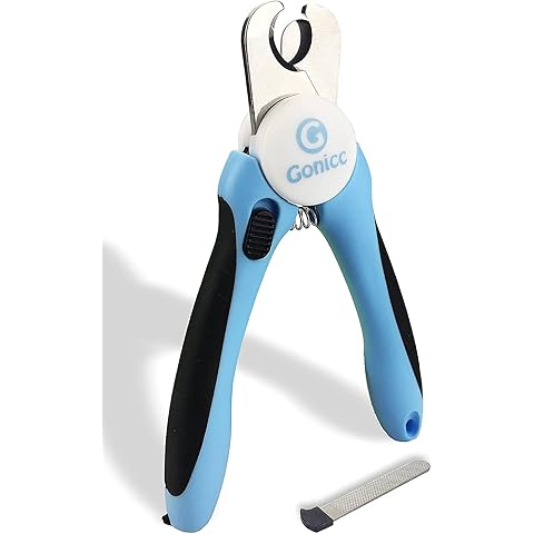 gonicc Dog & Cat Pets Nail Clippers and Trimmers - with Safety Guard to Avoid Overcutting, Free Nail File, Razor Sharp Blade - Professional Grooming Tool for Pets
