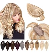 SEGOHAIR Hair Toppers for Women Real Human Hair With Bangs 7 * 13 CM Silk Base Wiglet Top Hair Pi...