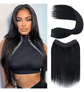 S-noilite One Piece Clip in Hair Extensions Human Hair One Piece/5 Clips 3/4 Full Head V Part Wef...