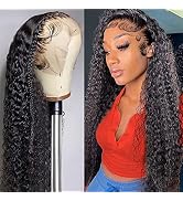 30 Inch Lace Front Wig Human Hair Deep Wave Lace Front Wigs HD Transparent Lace Wig 13x4 Lace Fro...