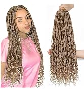8 Packs Faux Locs Crochet Hair Curly Ends 24 Inch Soft Locs Crochet Braids Boho Crochet Goddess L...