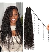 8 Packs Goddess Faux Locs Crochet Hair-24 Inch Boho Soft Locs Crochet Hair for Black Women (#2, 2...