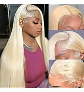 613 Lace Front Wig Human Hair 13×6 HD Transparent Blonde Lace Front Wigs Human Hair Pre Plucked W...