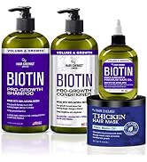 Hair Chemist Biotin Pro-Growth 4PC Hair Care Set - Includes 33.8oz Shampoo, 33.8oz Conditioner, 8...