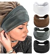 SAWINDA Headbands for Women Wide Stretchy Knotted Moisture Headband Workout Nonslip Sweatbands Ha...