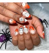 Halloween Short Square Almond Nails