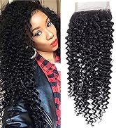 Amella Hair Brazilian Virgin Curly Lace Cosure 100% Unprocessed Human Hair Lace Closure 4x4 Lace ...