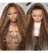 VELOMA Highlighted Lace Front Wig Human Hair 13x6 Ombre Honey Blonde HD Lace Front Wigs Human Hai...