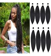 Braiding Hair Pre Stretched Braiding Hair 30 Inch Long Prestretched Braiding Hair 8packs/Lot Blac...