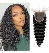 Yavida Deep Wave Closure Deep Curly Human Hair Closure Brazilian 4x4 Swiss Lace Closure Human Hai...
