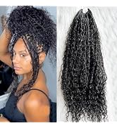 Human Hair Crochet Boho Box Braids With Human Hair Curls Synthetic Braid With Human Hair Curls Do...