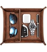 SITHON Valet Tray Desktop Storage Organizer – Removable 2 Compartments Catchall Tray Bedside Vani...