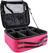 gzcz Makeup Travel Bag 10.4 Inches Cosmetic Case Professional Make Up Bag Cosmetic Brush Organize...