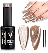 YOKE FELLOW Cat Eye Gel Nail Polish, Champagne Gold 10ML Wide Cat Eye Gel Nail Polish 9D Cateye U...
