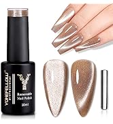 YOKE FELLOW Cat Eye Gel Nail Polish, Champagne Gold 10ML Wide Cat Eye Gel Nail Polish 9D Cateye U...